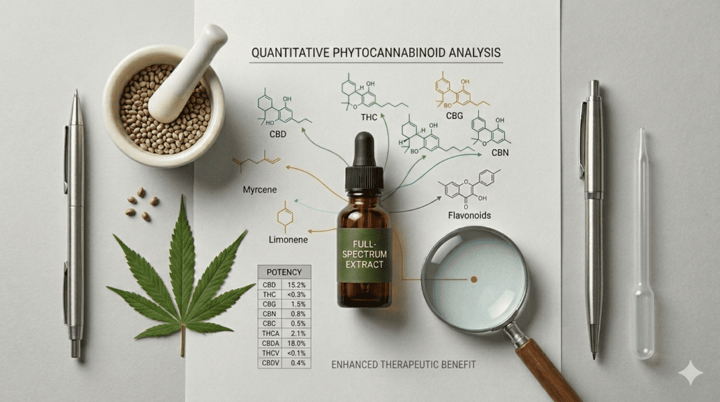 Full-spectrum hemp CBD Certificate of Analysis third-party testing