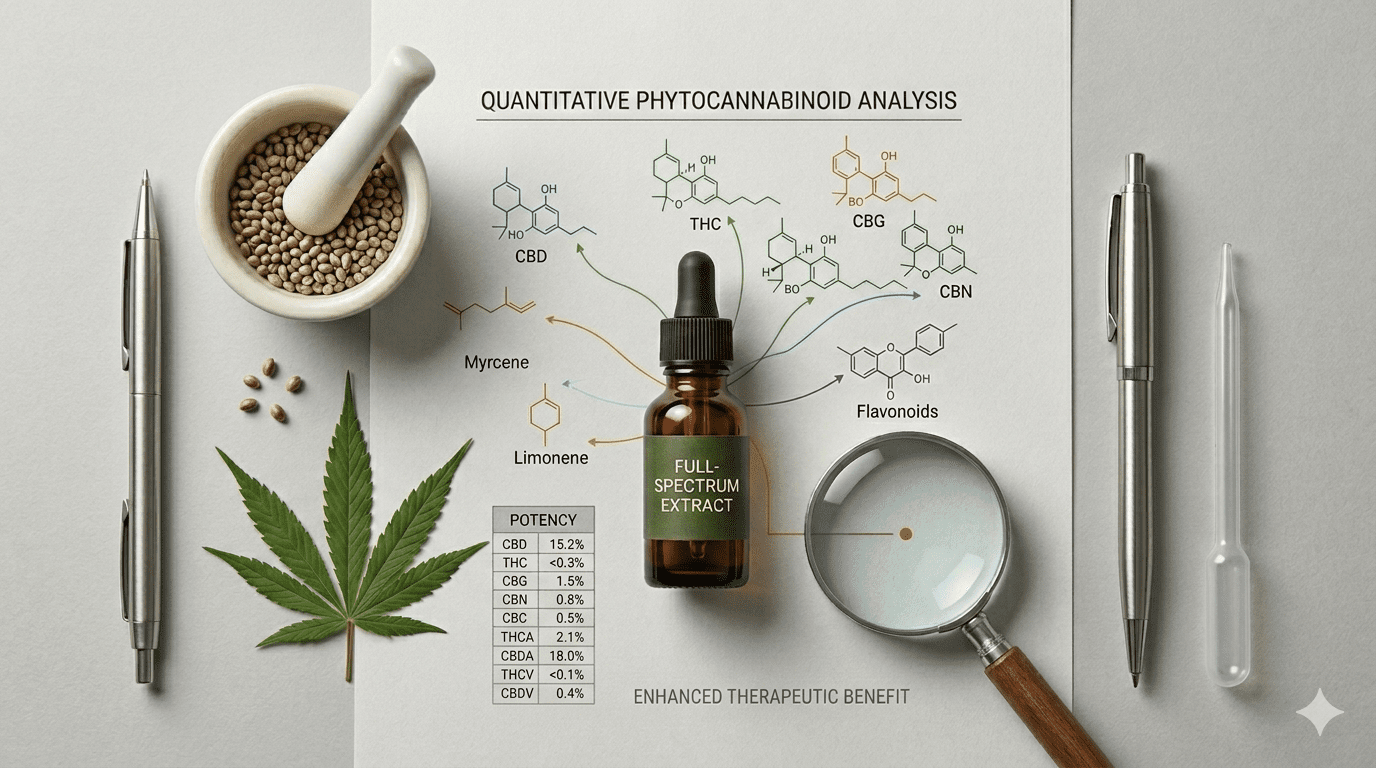 Full-spectrum hemp CBD Certificate of Analysis third-party testing